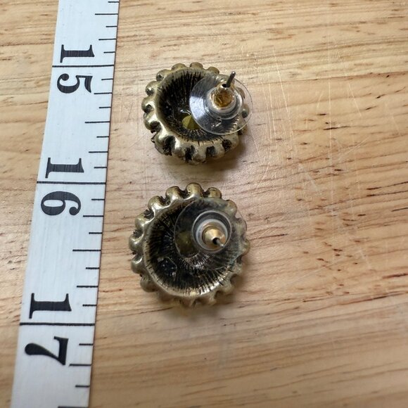 Banana Republic Crystal Cluster Stud Earrings Vintage-Inspired Gold-Tone - Picture 8 of 10